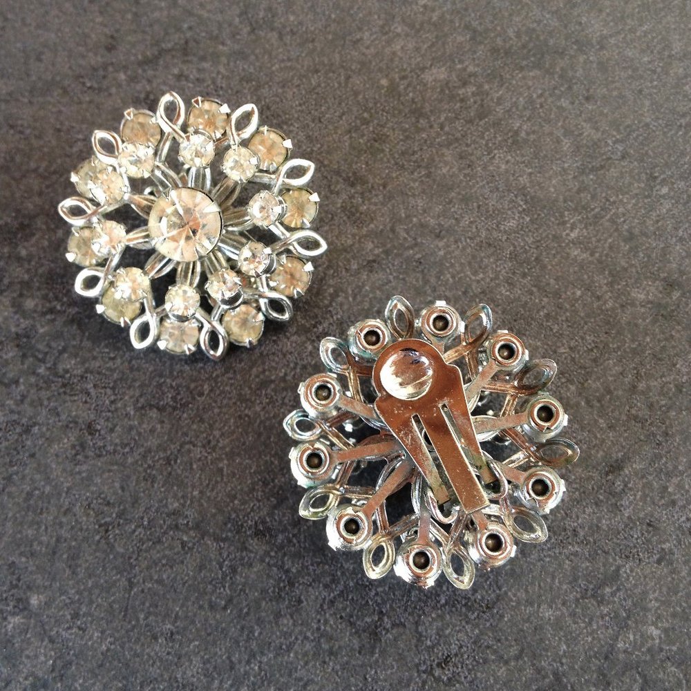 Vintage Fancy Rhinestone Earrings - Picture 2 of 2